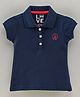 GRO Half Sleeves Solid Top - Navy