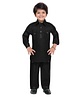 AJ Dezines Full Sleeves Solid Pathani Suit - Black