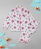 Pyjama Party Full Sleeves Parachutes & Camera Printed Kids Cotton Pyjama Set - White