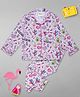 Pyjama Party Full Sleeves  Weekend Fun Print Kids Cotton Rayon Pyjama Set - Pink