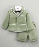 ToffyHouse Full Sleeves Solid Shirt and Pants Set with Coat - Green