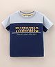 ToffyHouse Half Sleeves Sports T-Shirt Thinking Limitless Print - Navy Blue