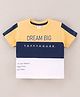 ToffyHouse Half Sleeves Sports T-Shirt Dream Big Print - Yellow