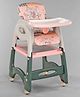 Multifunctional 3 In 1 High Chair & Table For Toddler With Backrest & Plate Adjustment & Wheels - Pink| Study cum Gaming Table| Safety Harness| Wheels with Lock| Easy to Assemble| Removable Double Food Tray| Removable Cushion