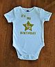 TINY MINY MEE Half Sleeves Half Birthday Glitter Finish Print Bodysuit - White