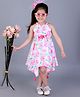 Lil' Drama Sleeveless Floral Applique Peonies Floral Print Dress - Pink