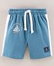 ToffyHouse Cotton Lycra Mid Thigh Solid Pattern Shorts - Blue