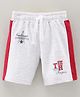 ToffyHouse Mid Thigh Length Cotton Shorts Placement Print- Red