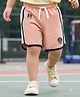 ToffyHouse Mid Thigh Length Cotton Lycra Shorts Placement Print- Pink