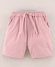 ToffyHouse Cotton Lycra Mid Thigh Solid Pattern Shorts - Pink