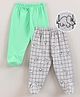Ben Benny Cotton Bootie Leggings Solid & Dino Printed Pack of 2 - Green Grey