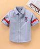 ToffyHouse Full Sleeves Cotton Shirt With Printed Border - Blue