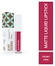 Just Herbs Ayurvedic Matte Liquid Lipstick with Long Lasting Hydrating & Lightweight Lip Colour Peony Pink - 2 ml