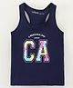 Doreme Sleeveless Cotton Top Placement Print- Blue