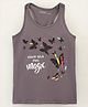 Doreme Sleeveless Cotton Top Placement Print- Grey