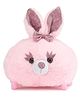 Lattice Length 20 cm Plush Baby Rabbit Teddy with Neck Bow Soft Toy Pink