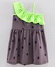 CrayonFlakes Sleeveless Polka Dot Printed Dress - Grey