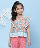 Biba Peach Cotton A Line Top With Ruffles