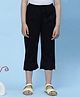 Biba Black Cotton Capri Pants with Cutwork Embroidery