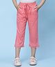 Biba Blush Pink Cotton Capri Pants with Cutwork Embroidery