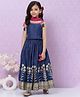 Biba Blue Cotton Flared Lehenga Set Combines Top  Skirt And Dupatta