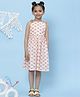 BIBA  Sleeveless  Floral Print A  Line Dress - Off White