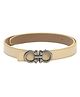 CALVADOSS Non Leather Girls Belt With Metallic Finish Buckle - Beige