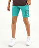 Primo Gino Above Knee Length Shorts HD Graphic Print- Green