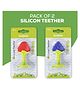 Baybee Natural Silicone Teether Pack Of 2 - Multicolor
