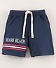 Lazy Bones Knee Length Shorts Text Print - Steel Blue