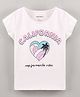 Lazy Bones Half Sleeves Top Text Print - White
