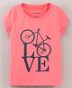 Lazy Bones Half Sleeves Top Text Print - Peach