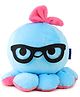 Lattice Plush Octopus with Head Ribbon and Spectacles Blue - Length 15 cm