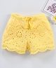 Babyhug Cotton Woven Mid Thigh Shorts Schiflli Design - Yellow
