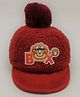 Kid-O-World Box Patch Cap With Pom Pom - Red