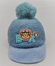 Kid-O-World Box Patch Cap With Pom Pom - Blue- 48 Cms