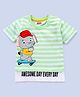 Babyhug Half Sleeves T-Shirt Stripe Pattern With Elephant Print - Multicolour