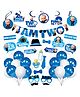 Zyozi 2nd Birthday Decorations kit for Boys Blue  - (Pack of 50)