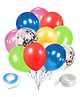 Zyozi  Assorted Color 10 Inches Of Rainbow Metallic Balloons With Confetti & Glue Dot Ribbon Multicolor - Pack of 27