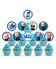Zyozi Cupcake Toppers 1st Birthday Cake Decorations Blue - Pack Of 10
