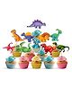 Zyozi Dinosaur Cup Cake Toppers Multicolour - Pack of 10