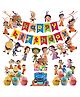 Zyozi Chota Bheem Birthday Party Supplies Cartoon Theme Multi Colour - Pack of 19