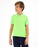 Primo Gino Half Sleeves Pique Polo T-shirt HD Logo Print - Fluorescent Green