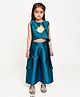 Jelly Jones Sleeveless Culotte & Floral Work Asymmetric Top Set - Turquoise