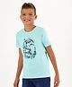 Primo Gino Half Sleeves T-Shirt Eagle Print - Blue