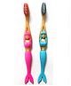 Yunicorn Max YMX 502 Mermaid Kids Toothbrush with Protective Hygine Lid Cover Pack Of 2 (Color May Vary)