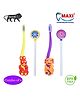 MAXI Oral Care Junior Toothbrush & Tongue Cleaner Pack Of 4 - Multicolor 