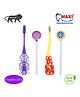 MAXI Oral Care Junior Toothbrush & Tongue Cleaner Pack Of 4 - Multicolor 