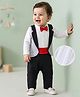 Mark & Mia Full Sleeves Party Rompers With A Bow Solid- Multicolor