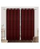 Saral Home Pacman Jacquard Yarn Blackout Long Door Curtains Pack of 2 - Maroon